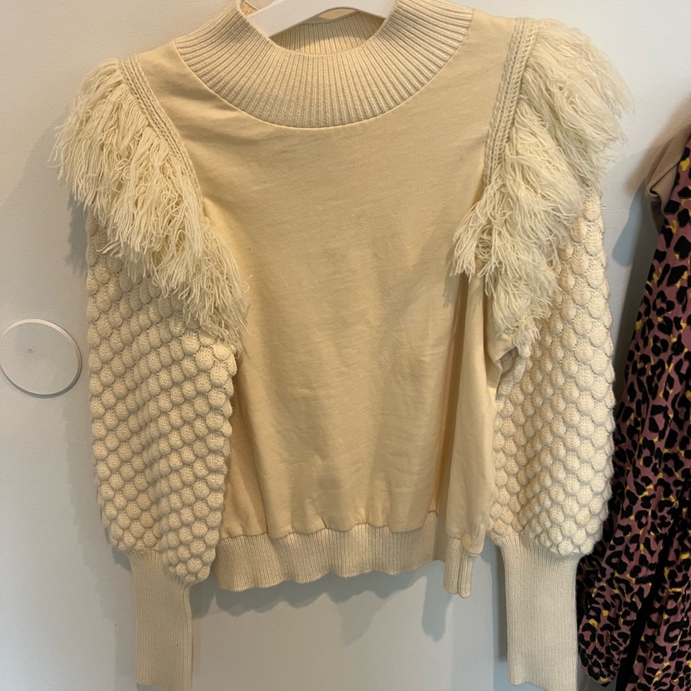 Cream Textured Women's Sweater